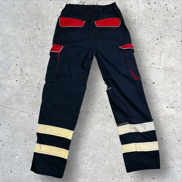 Swissport Cargo Pants Size 30R Black Red Hi-Vis Reflective Strips - Picture 7 of 10